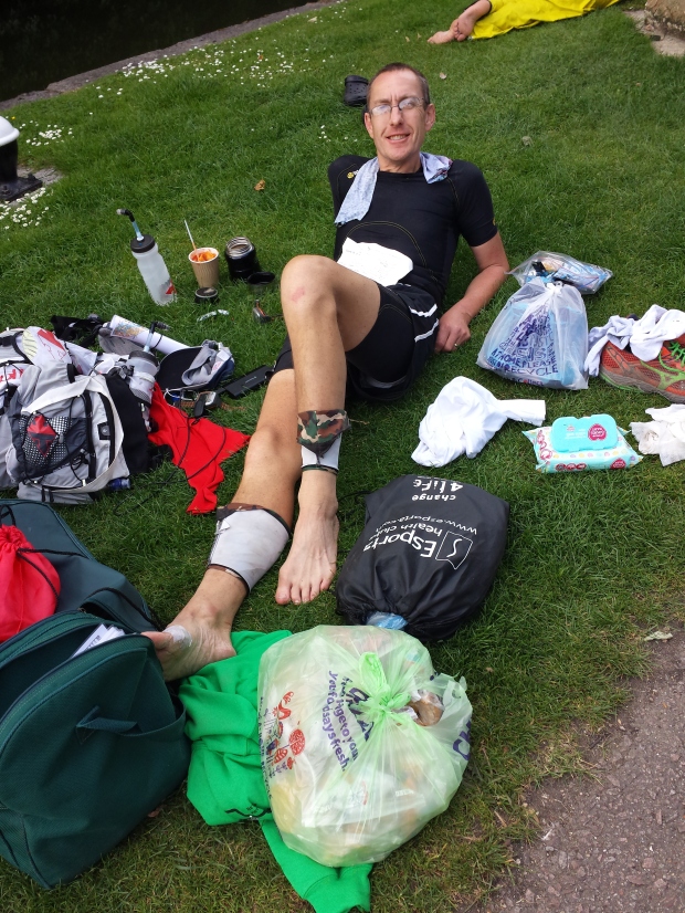 Having a lie down in the sun at cp4.  Feeling good!