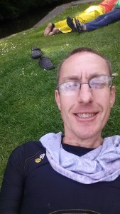 Happy selfie at cp4....still able to smile!