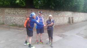 Ernie, Rich and Javed, setting off to attempt the 'double'.  500 miles in 200 hours....